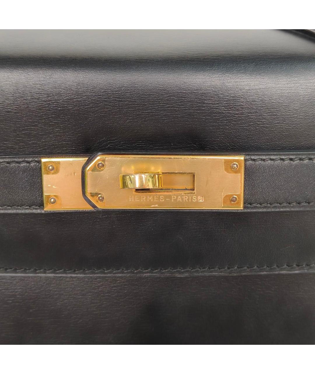 HERMES Черная кожаная сумка через плечо, фото 7