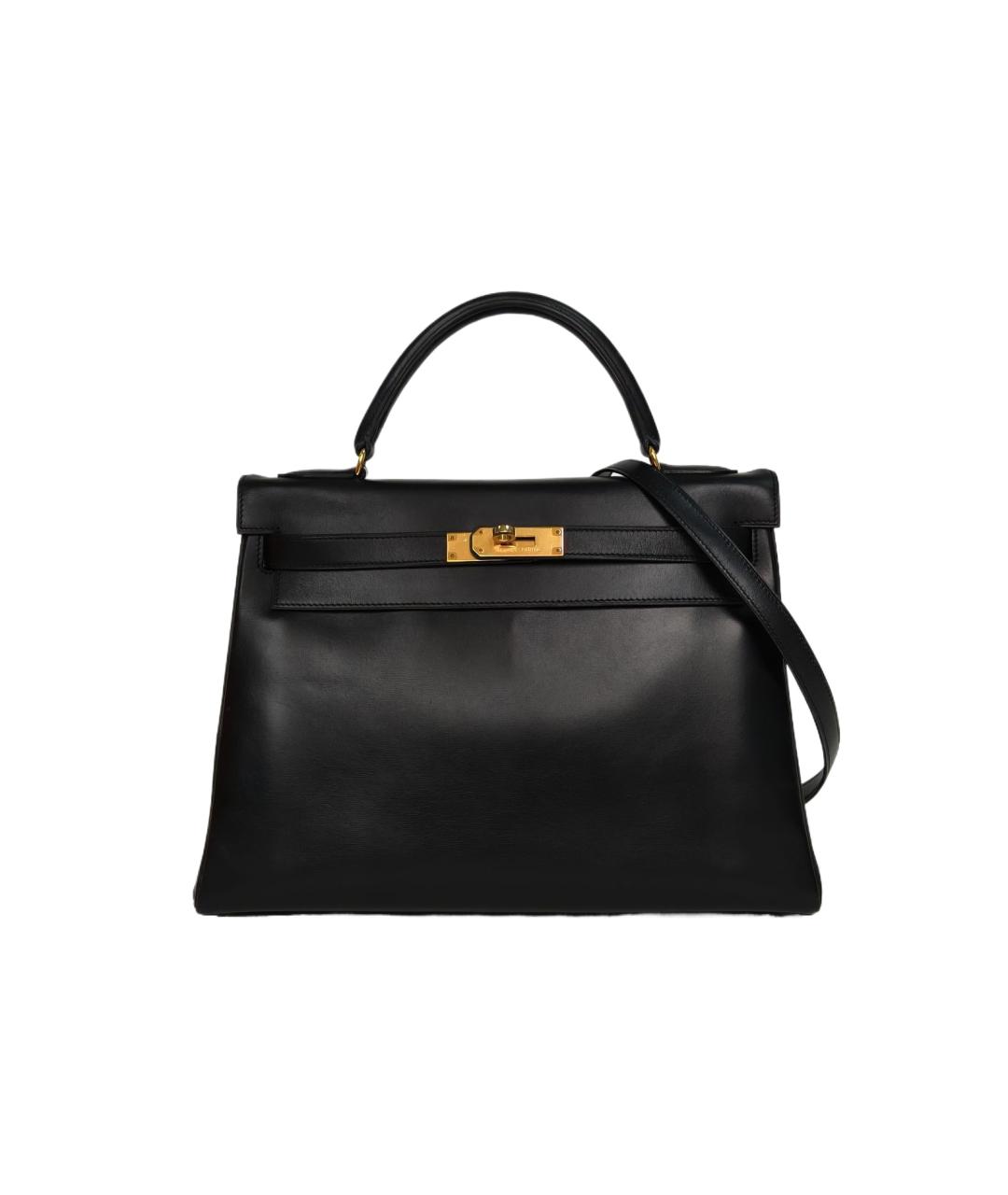HERMES Черная кожаная сумка через плечо, фото 1