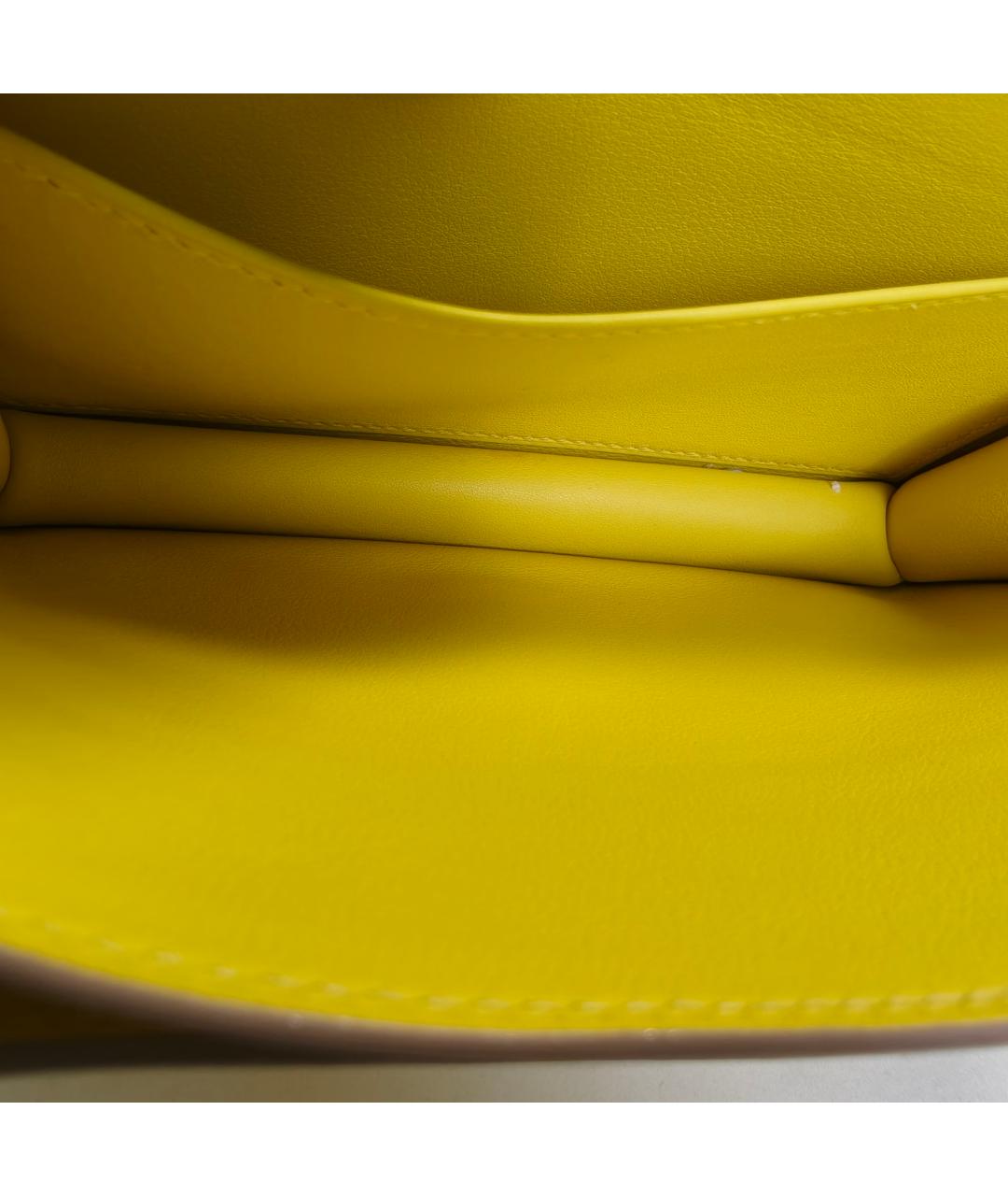 HERMES Желтая кожаная сумка через плечо, фото 8