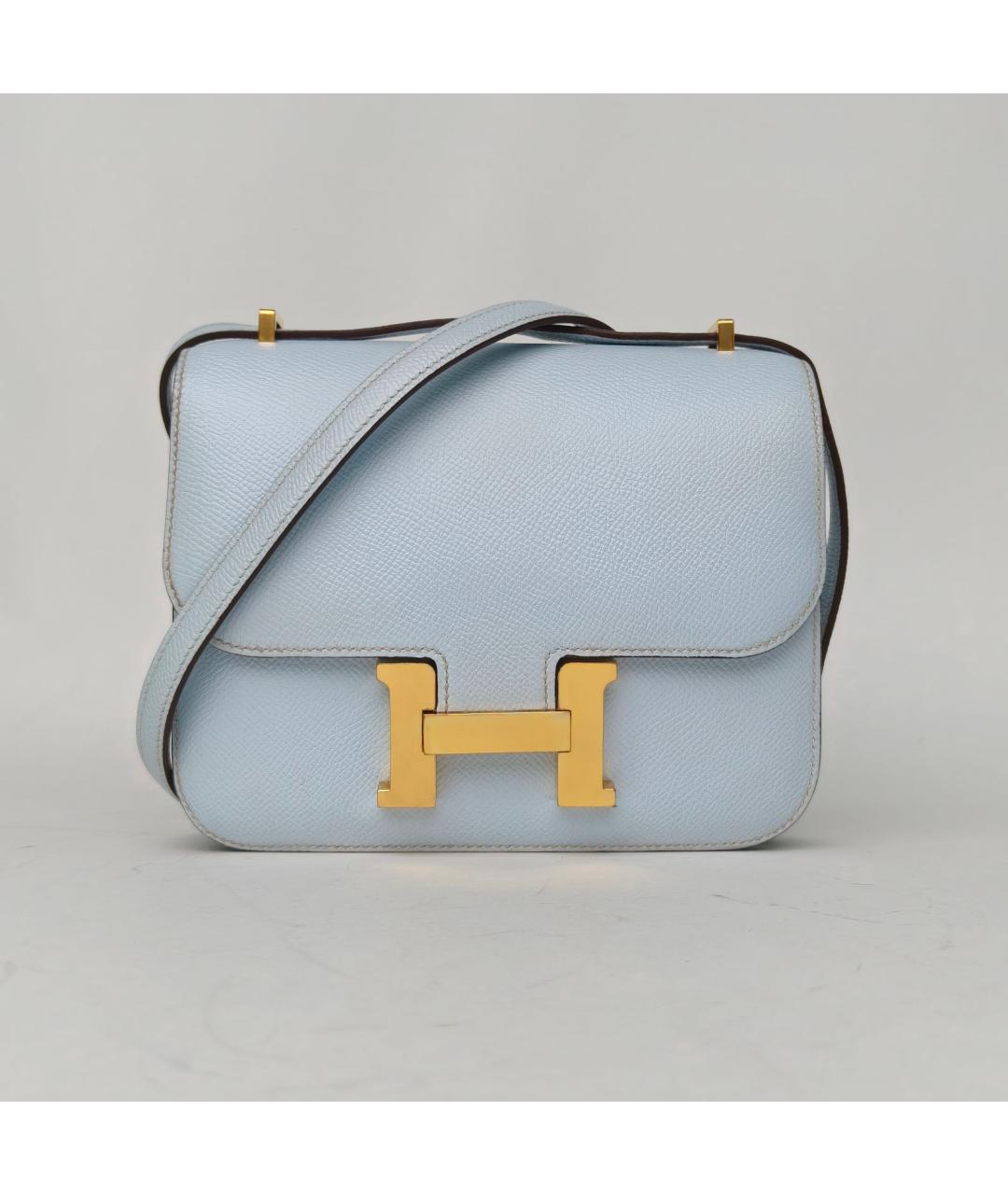 HERMES Голубая кожаная сумка через плечо, фото 2