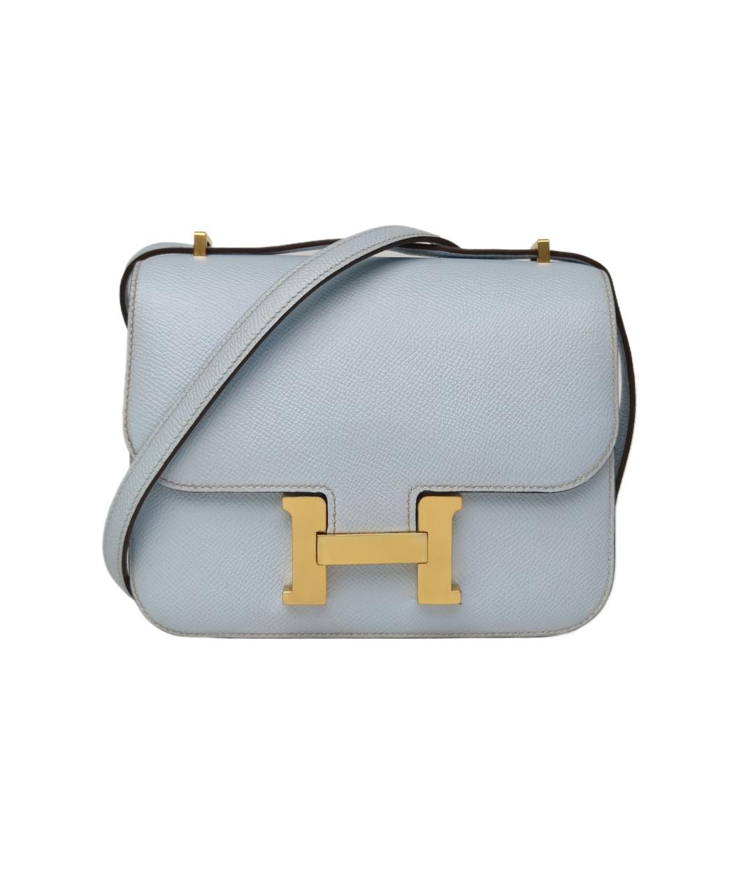HERMES Голубая кожаная сумка через плечо, фото 1