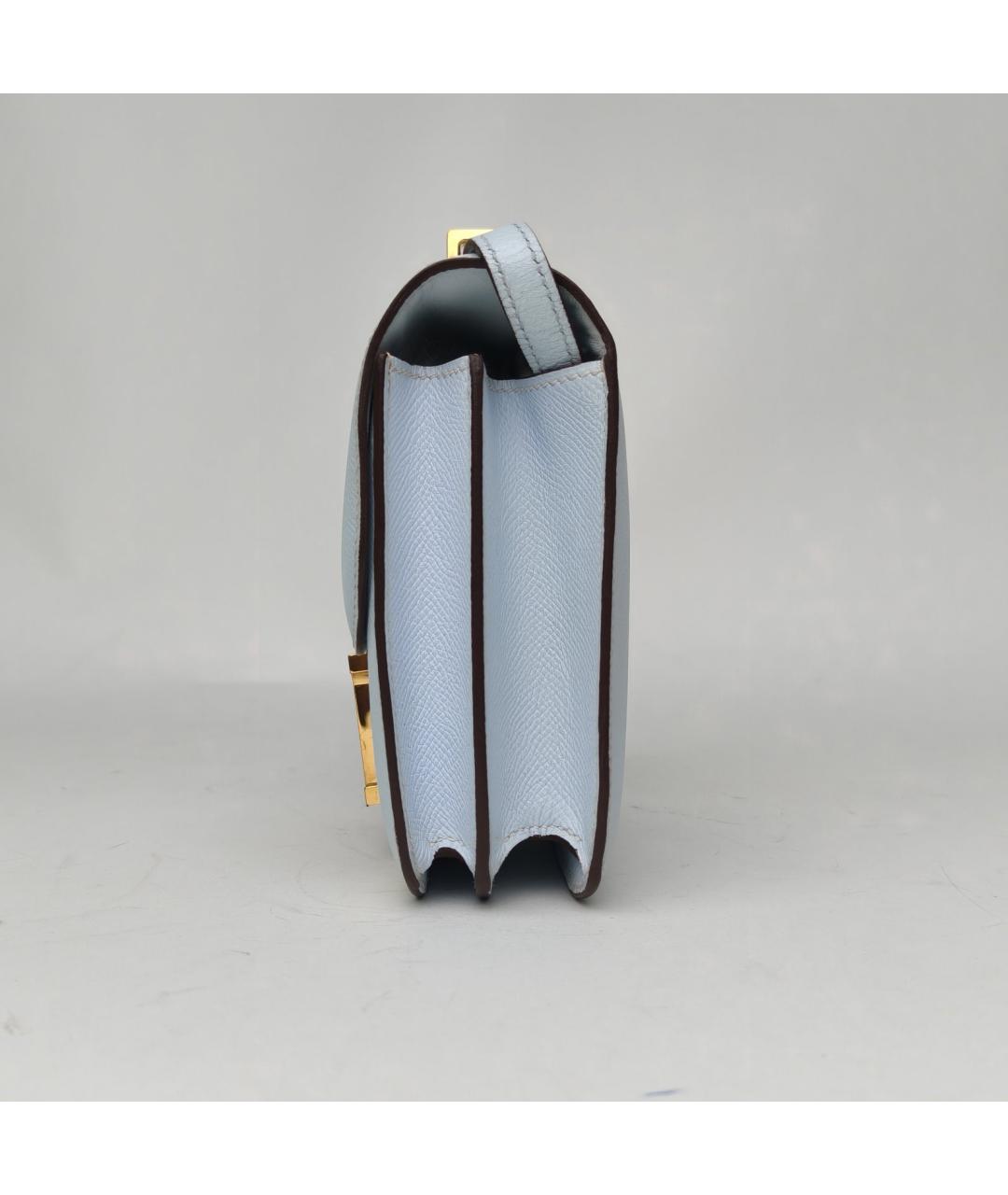 HERMES Голубая кожаная сумка через плечо, фото 3