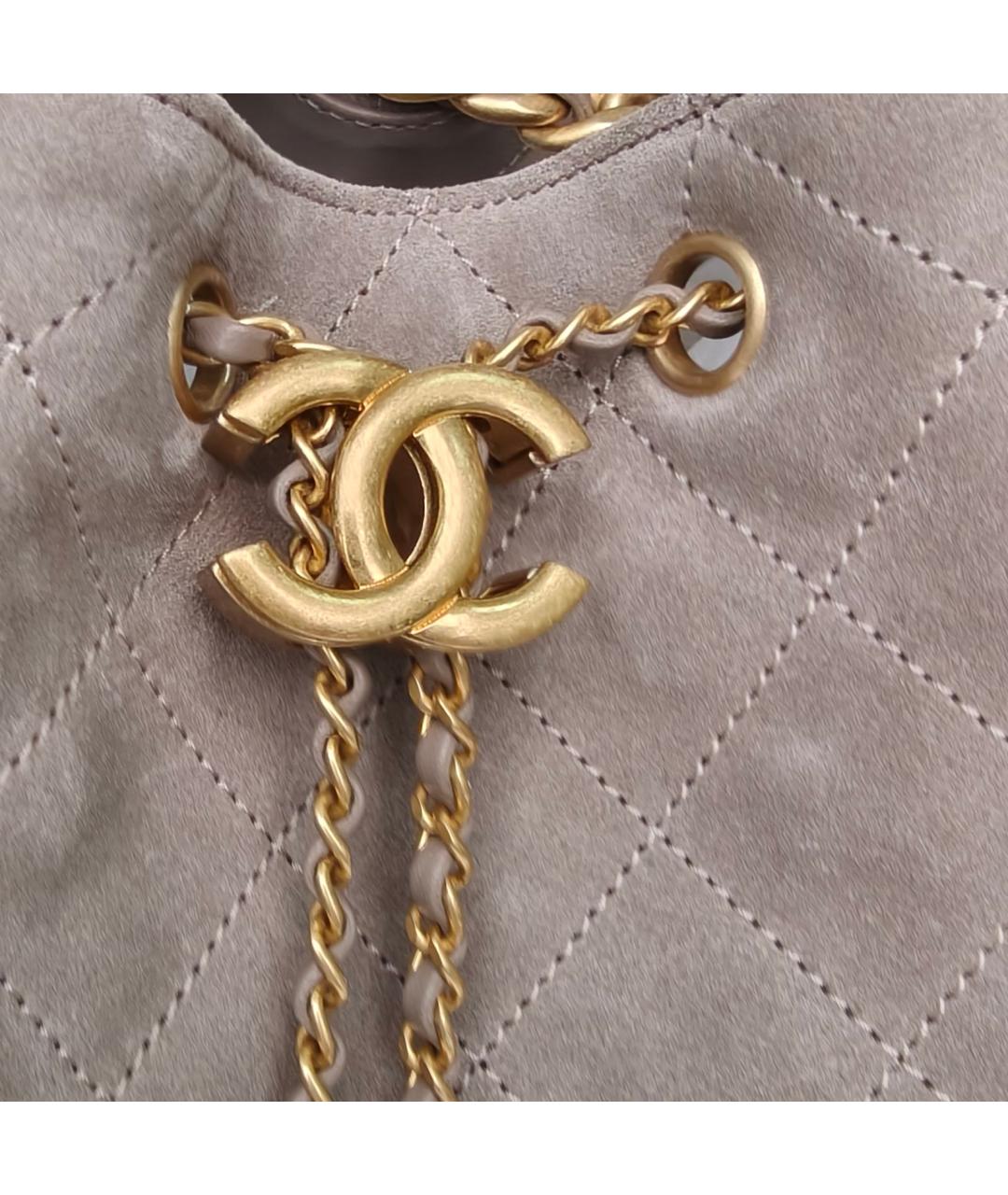 CHANEL Серая замшевая сумка через плечо, фото 7