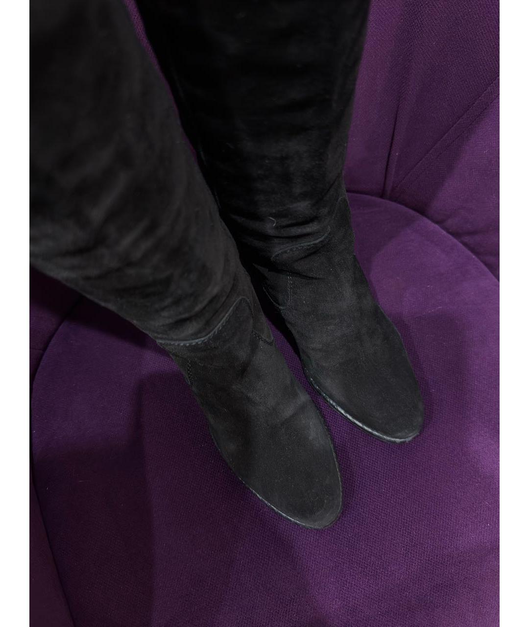 CHRISTIAN DIOR Черные замшевые ботфорты, фото 3