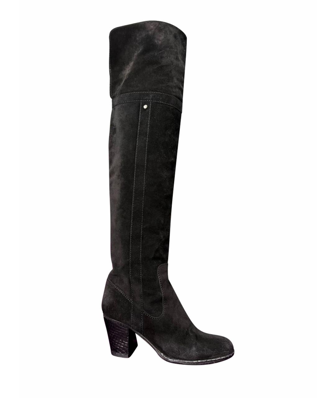 CHRISTIAN DIOR Черные замшевые ботфорты, фото 1