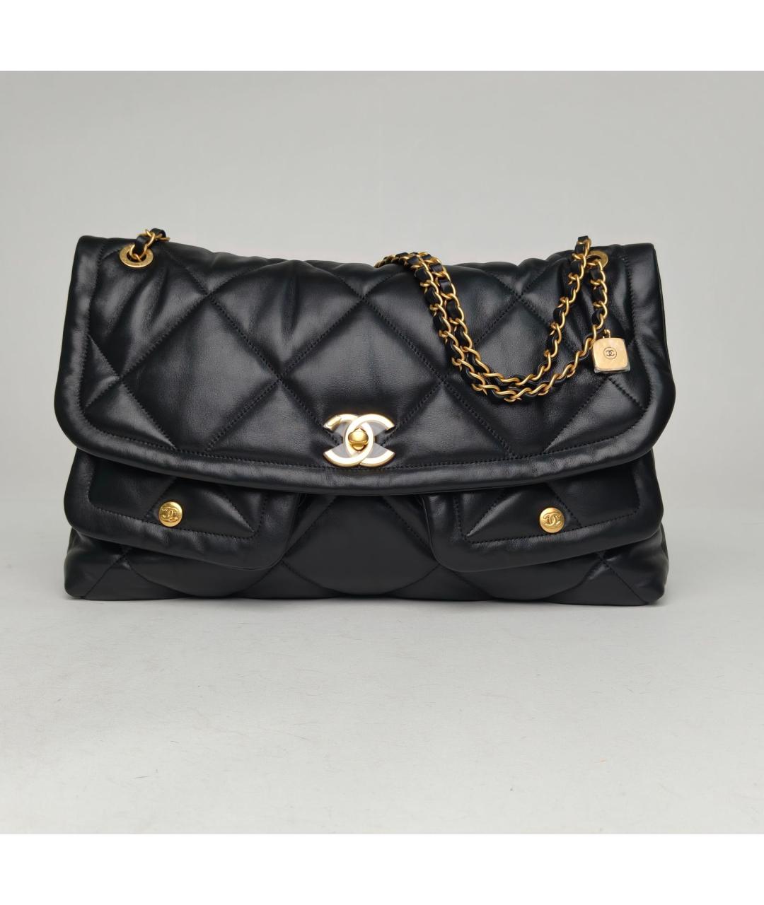 CHANEL Черная кожаная сумка через плечо, фото 9