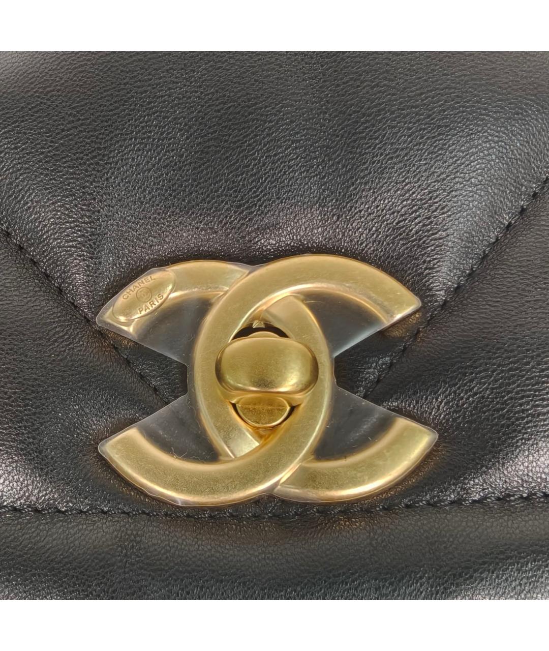 CHANEL Черная кожаная сумка через плечо, фото 7