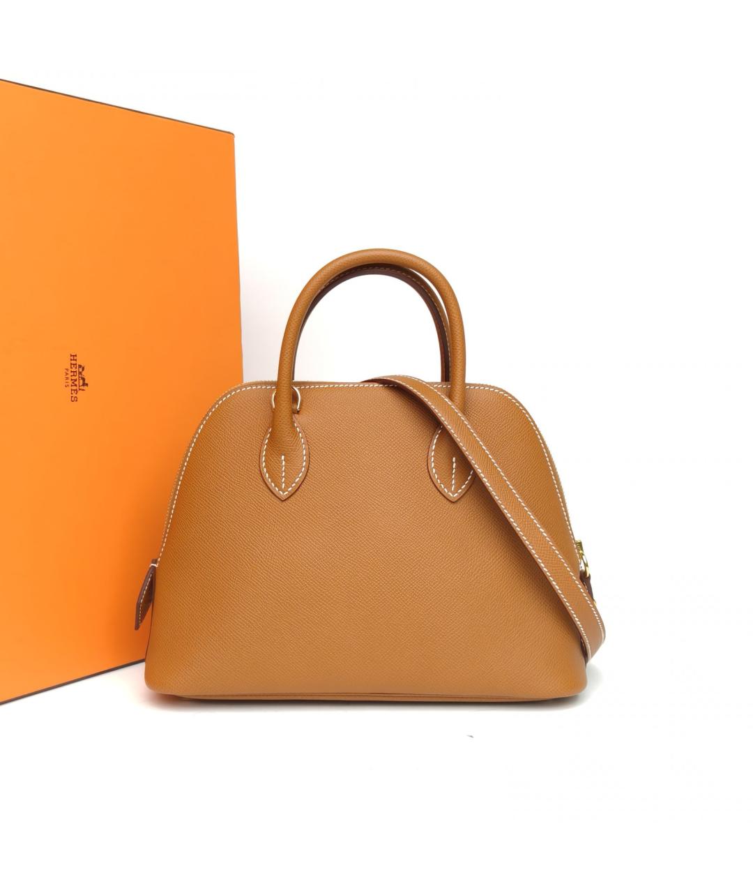 HERMES Коричневая кожаная сумка через плечо, фото 8