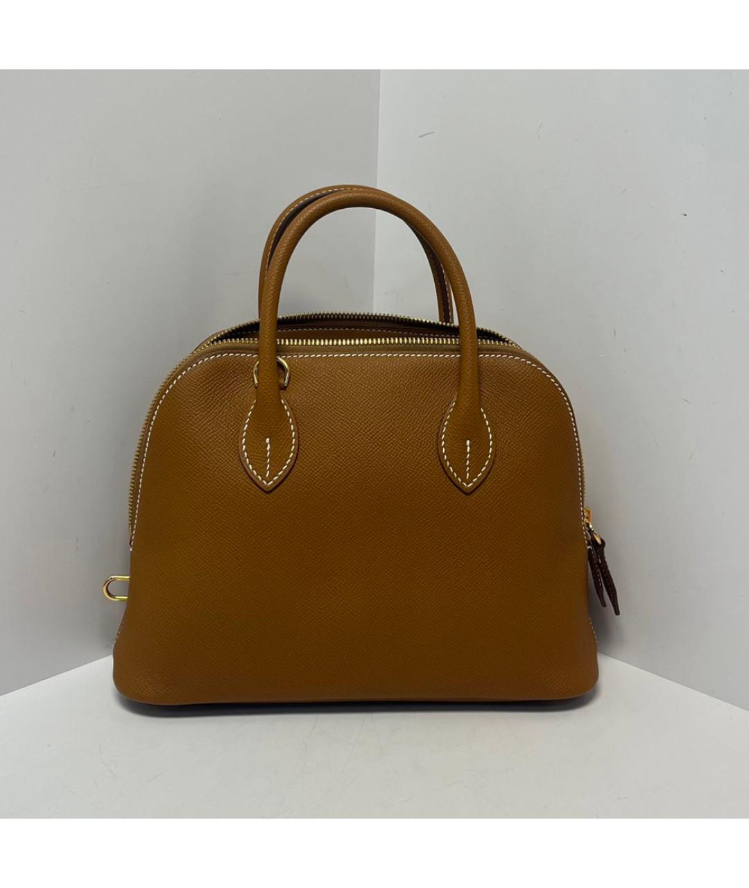 HERMES Коричневая кожаная сумка через плечо, фото 9