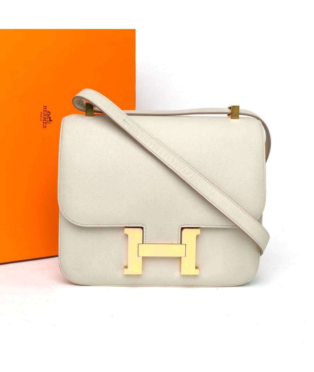 HERMES Серая кожаная сумка через плечо, фото 5