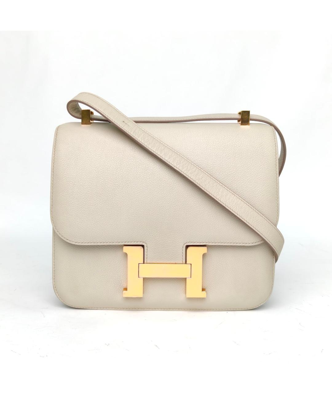 HERMES Серая кожаная сумка через плечо, фото 6