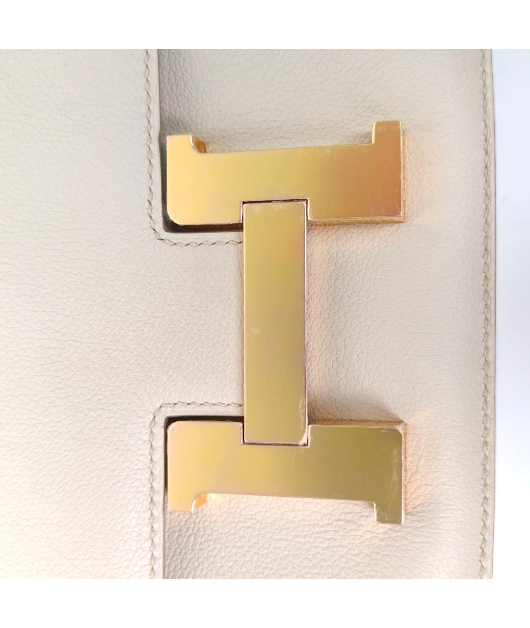 HERMES Серая кожаная сумка через плечо, фото 4