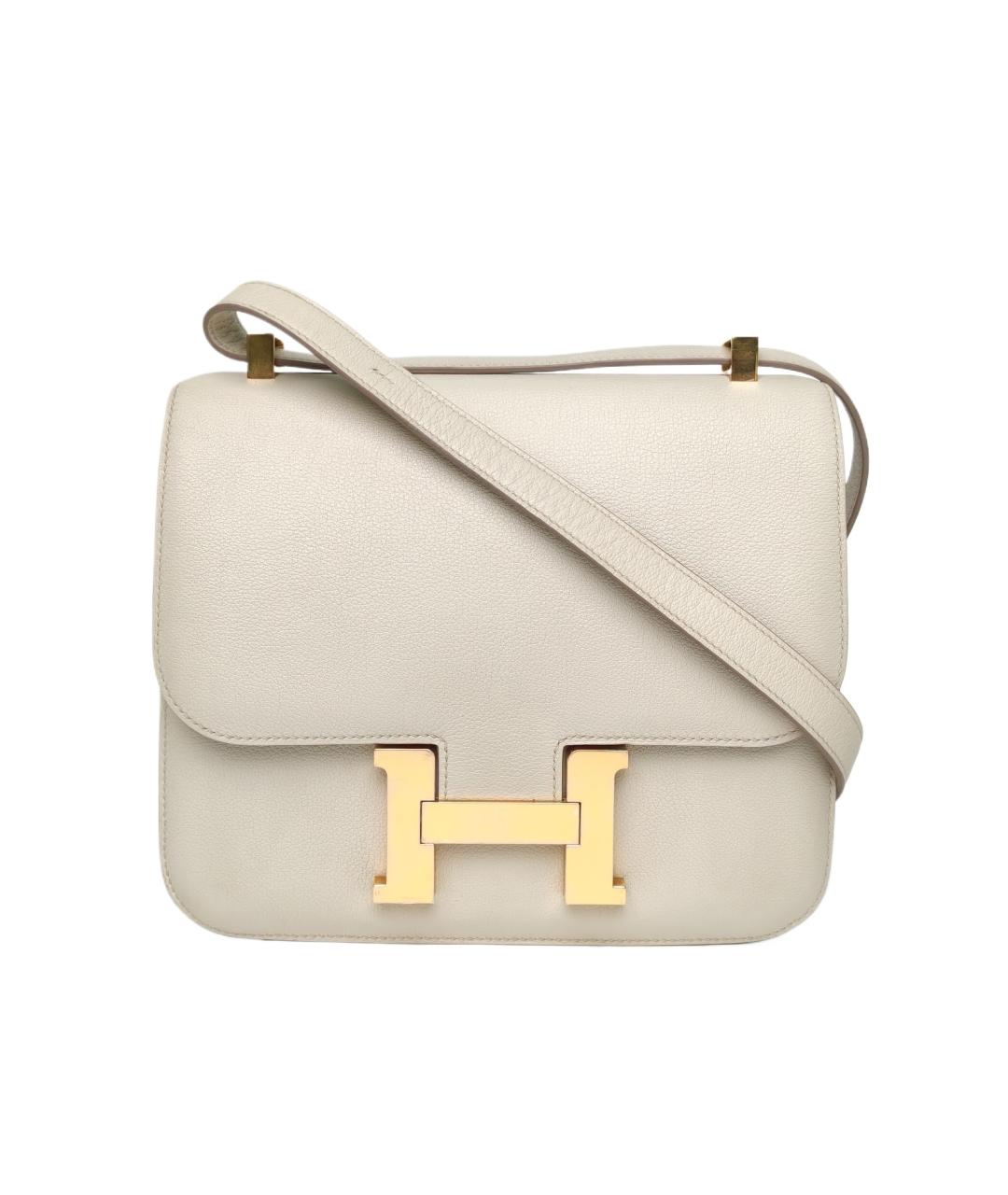 HERMES Серая кожаная сумка через плечо, фото 1