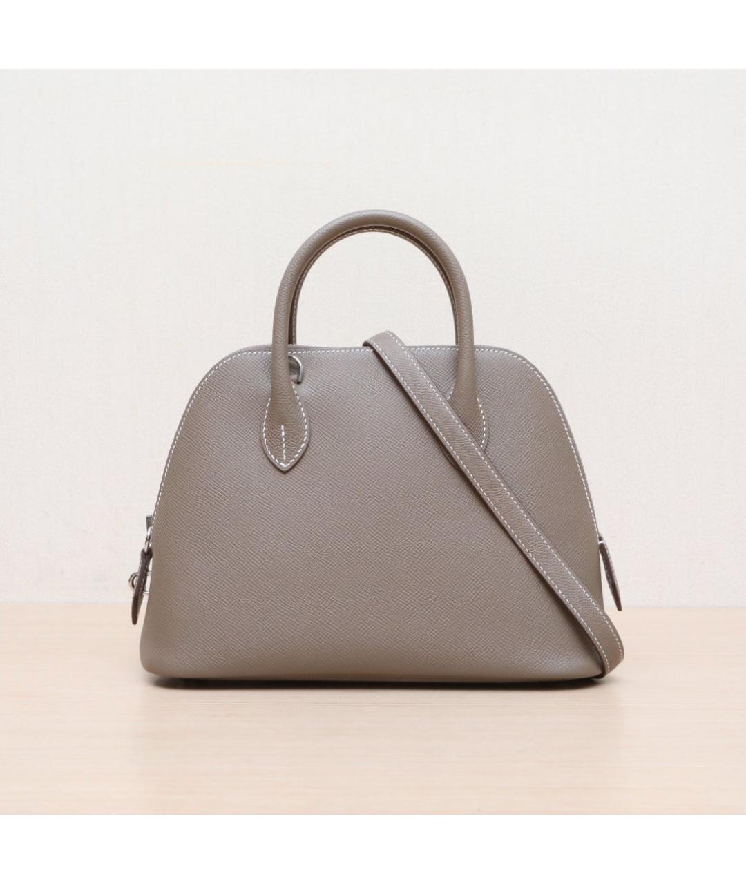 HERMES Серая кожаная сумка через плечо, фото 3