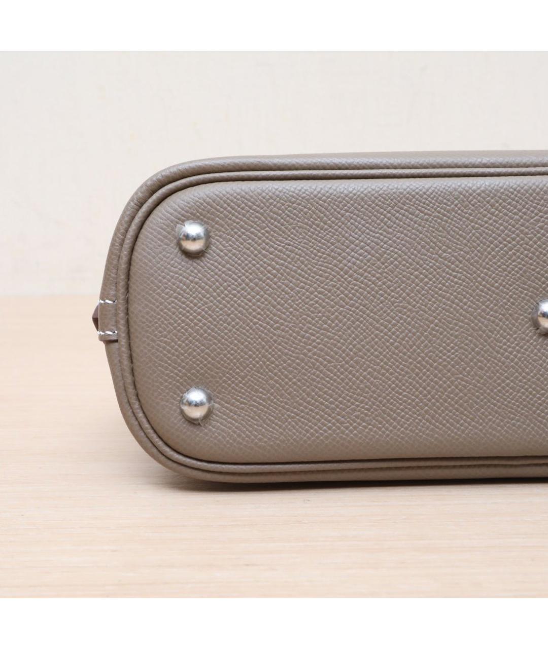 HERMES Серая кожаная сумка через плечо, фото 9