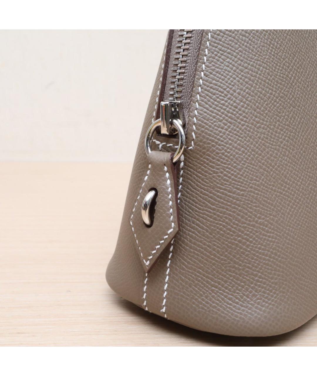 HERMES Серая кожаная сумка через плечо, фото 8