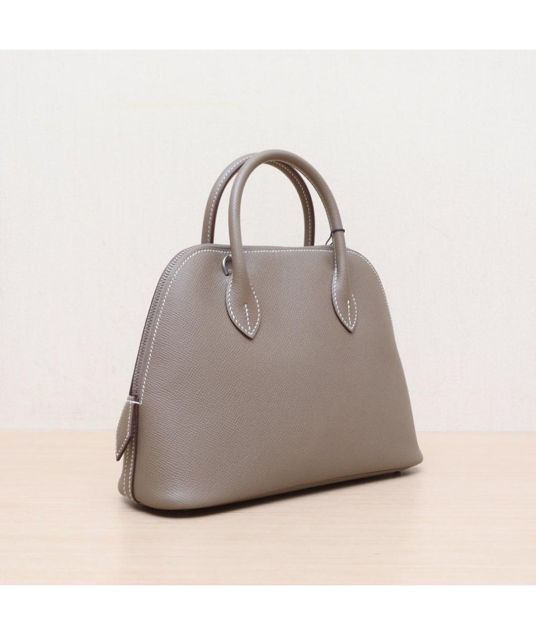 HERMES Серая кожаная сумка через плечо, фото 6