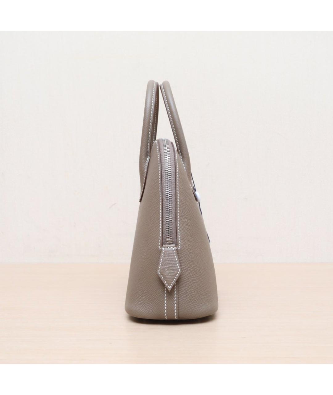 HERMES Серая кожаная сумка через плечо, фото 5
