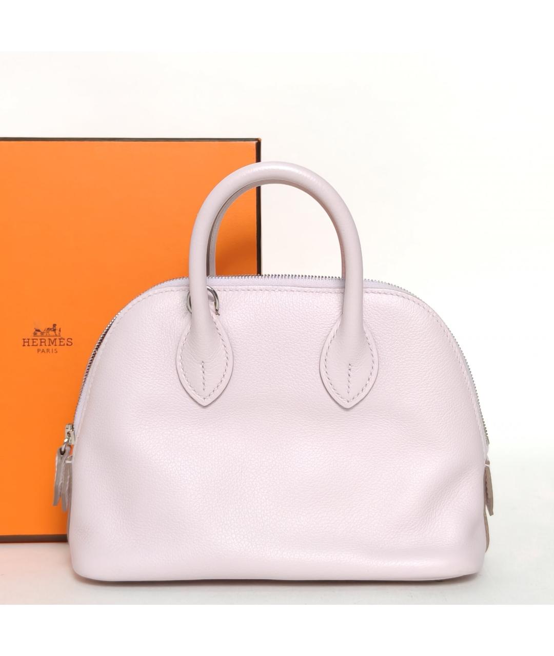 HERMES Розовая кожаная сумка через плечо, фото 8