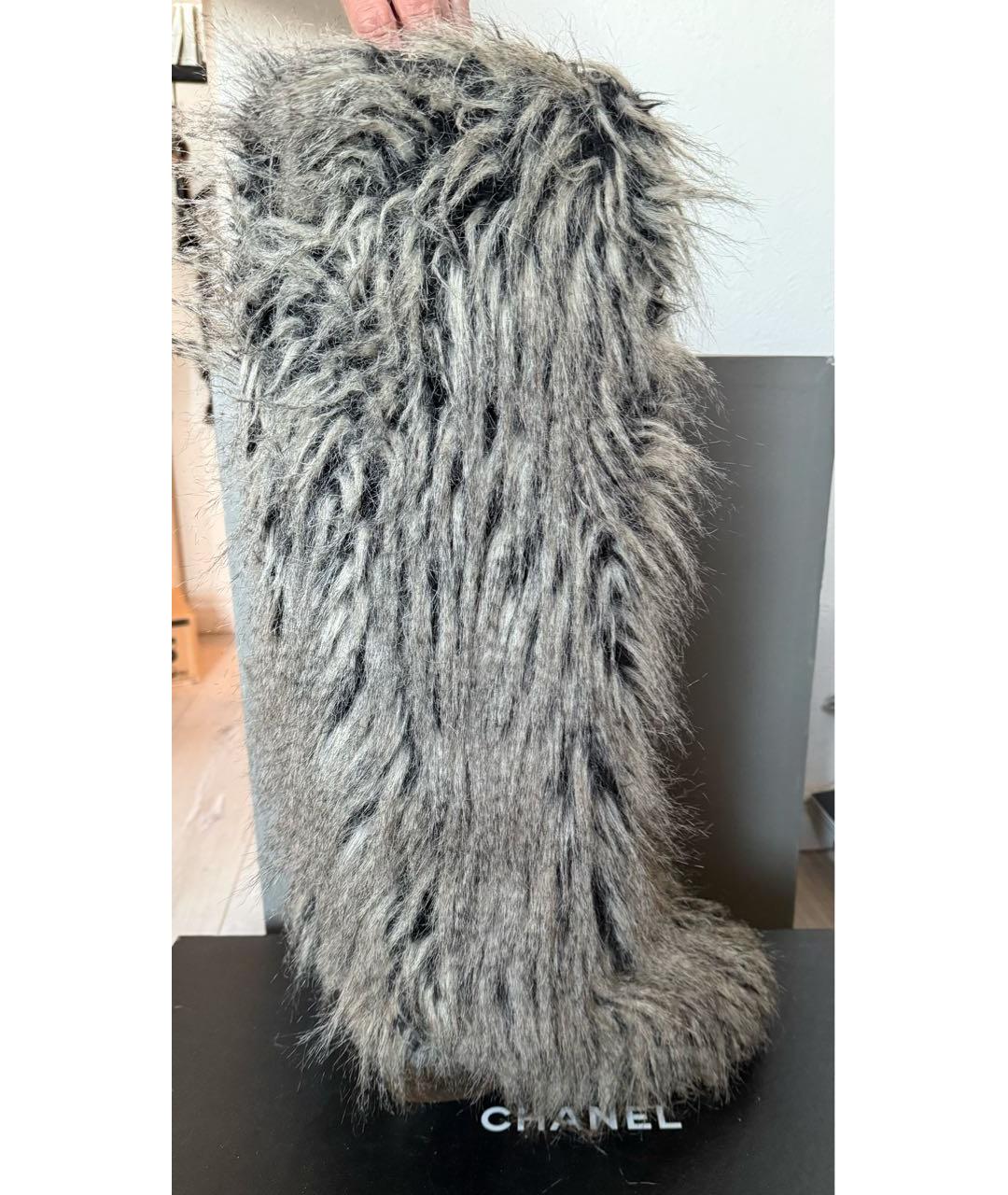 CHANEL Серые сапоги, фото 9