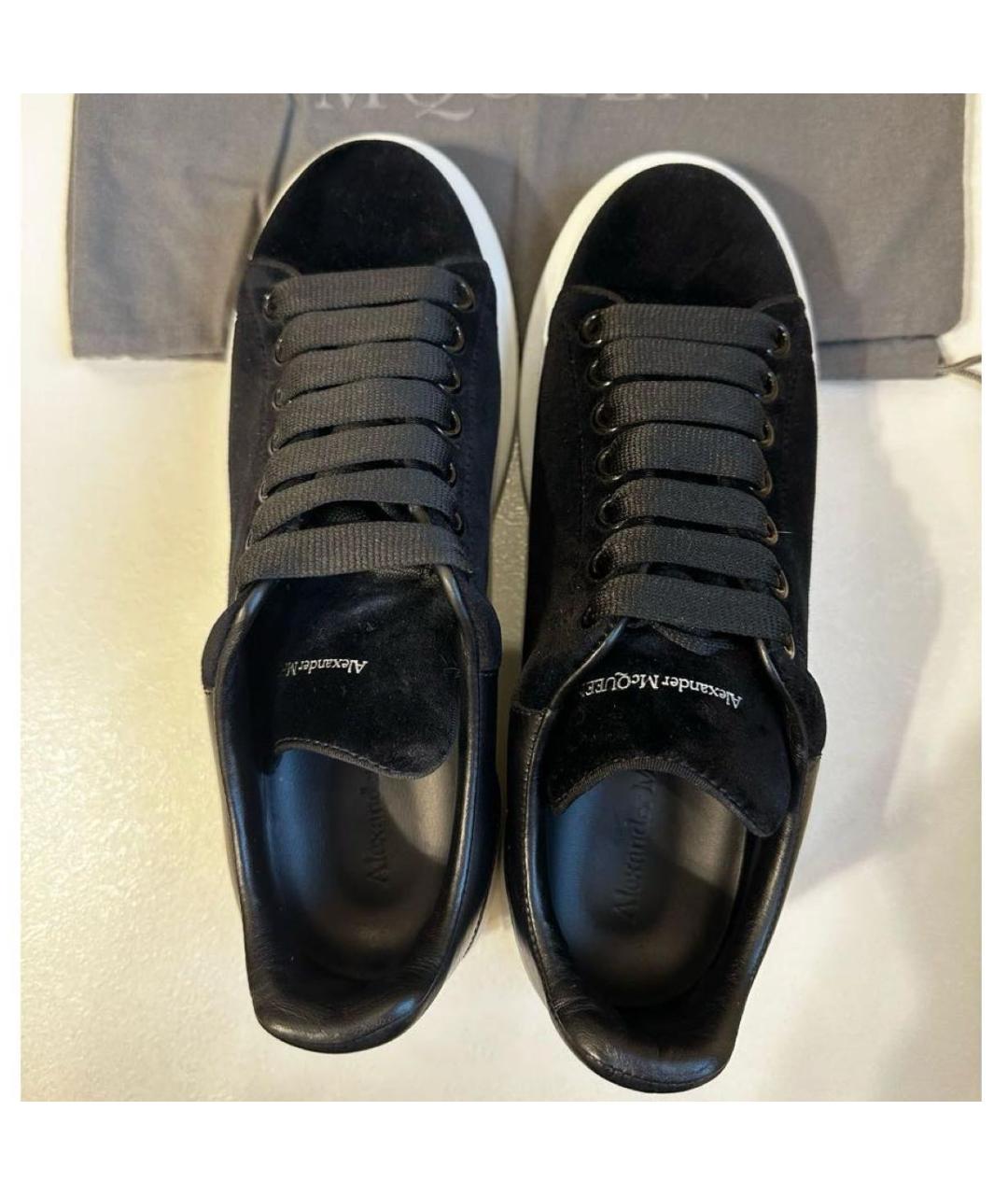 ALEXANDER MCQUEEN Черные текстильные кеды, фото 2