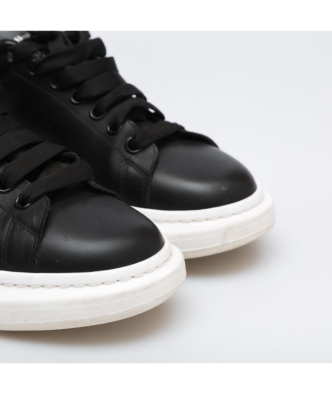 ALEXANDER MCQUEEN Черные кожаные кеды, фото 4