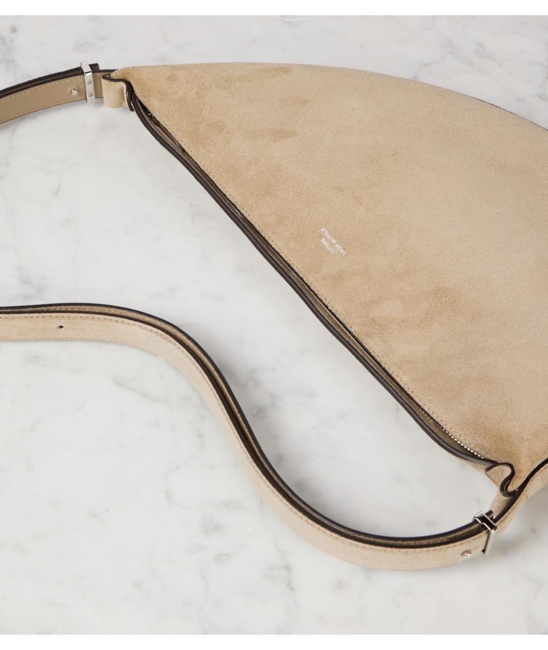 TOTEME Бежевая замшевая сумка с короткими ручками, фото 4