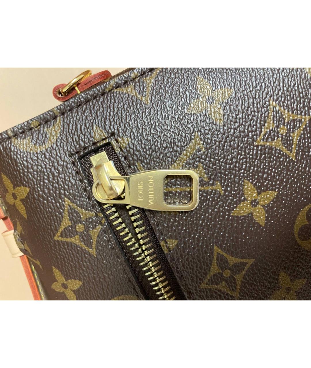 LOUIS VUITTON Коричневая кожаная сумка через плечо, фото 3