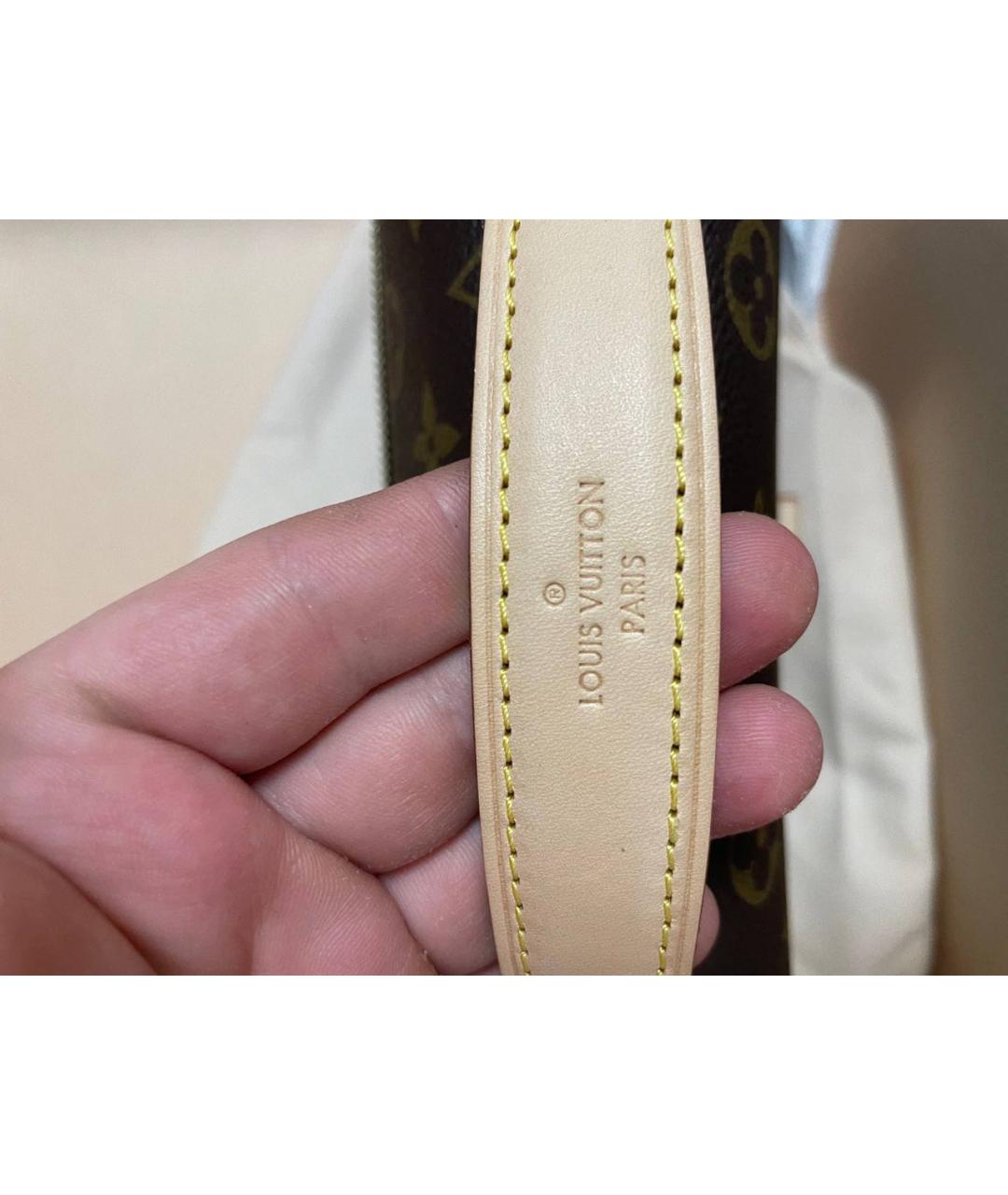 LOUIS VUITTON Коричневая кожаная сумка через плечо, фото 6