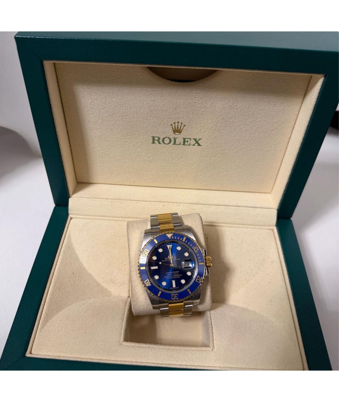 ROLEX Синие часы из желтого золота, фото 5