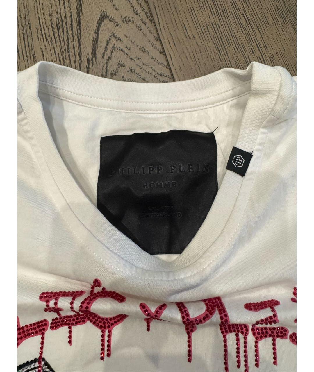 PHILIPP PLEIN Белая хлопковая футболка, фото 2