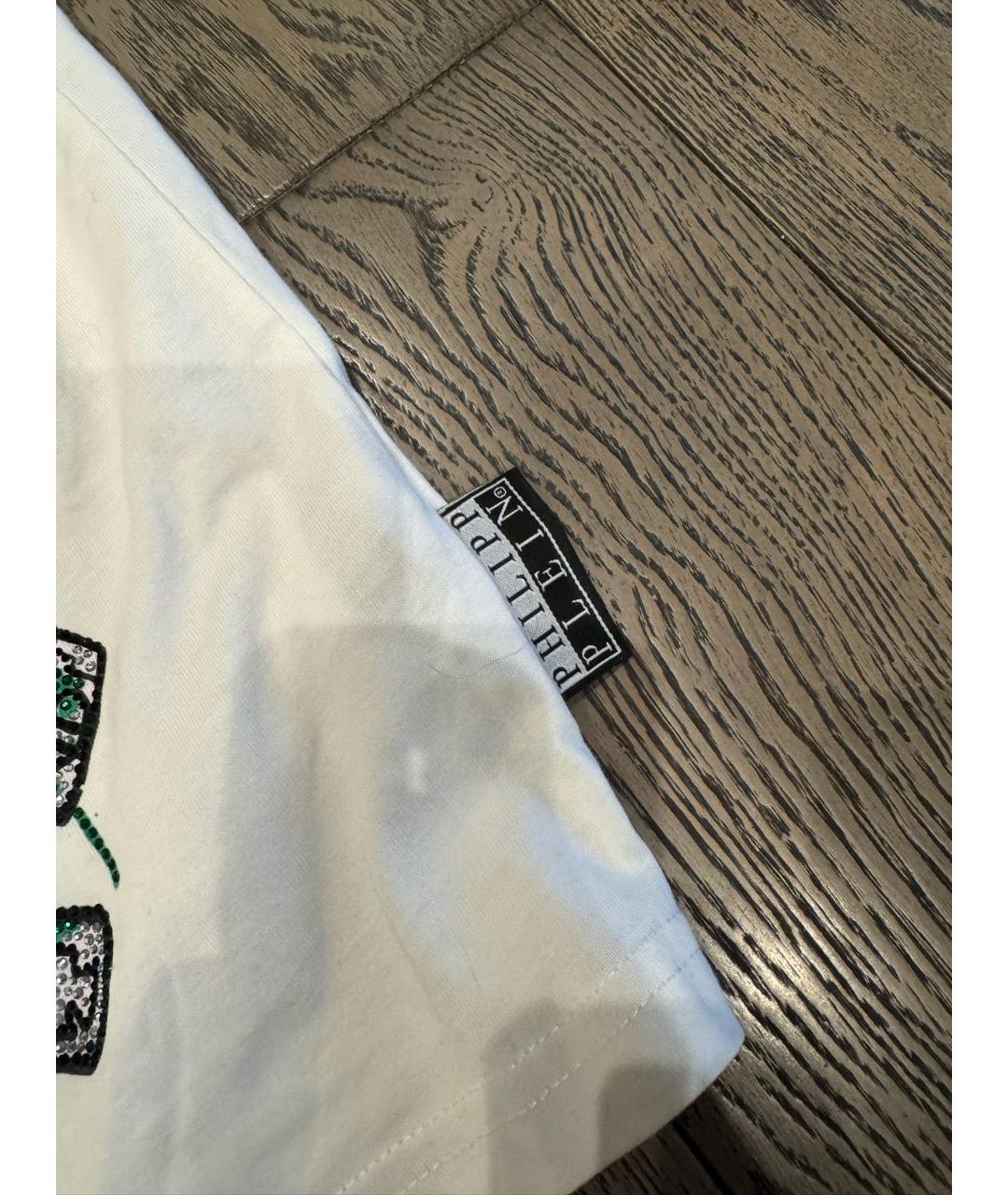 PHILIPP PLEIN Белая хлопковая футболка, фото 4