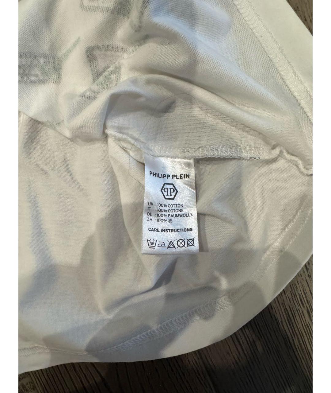 PHILIPP PLEIN Белая хлопковая футболка, фото 3