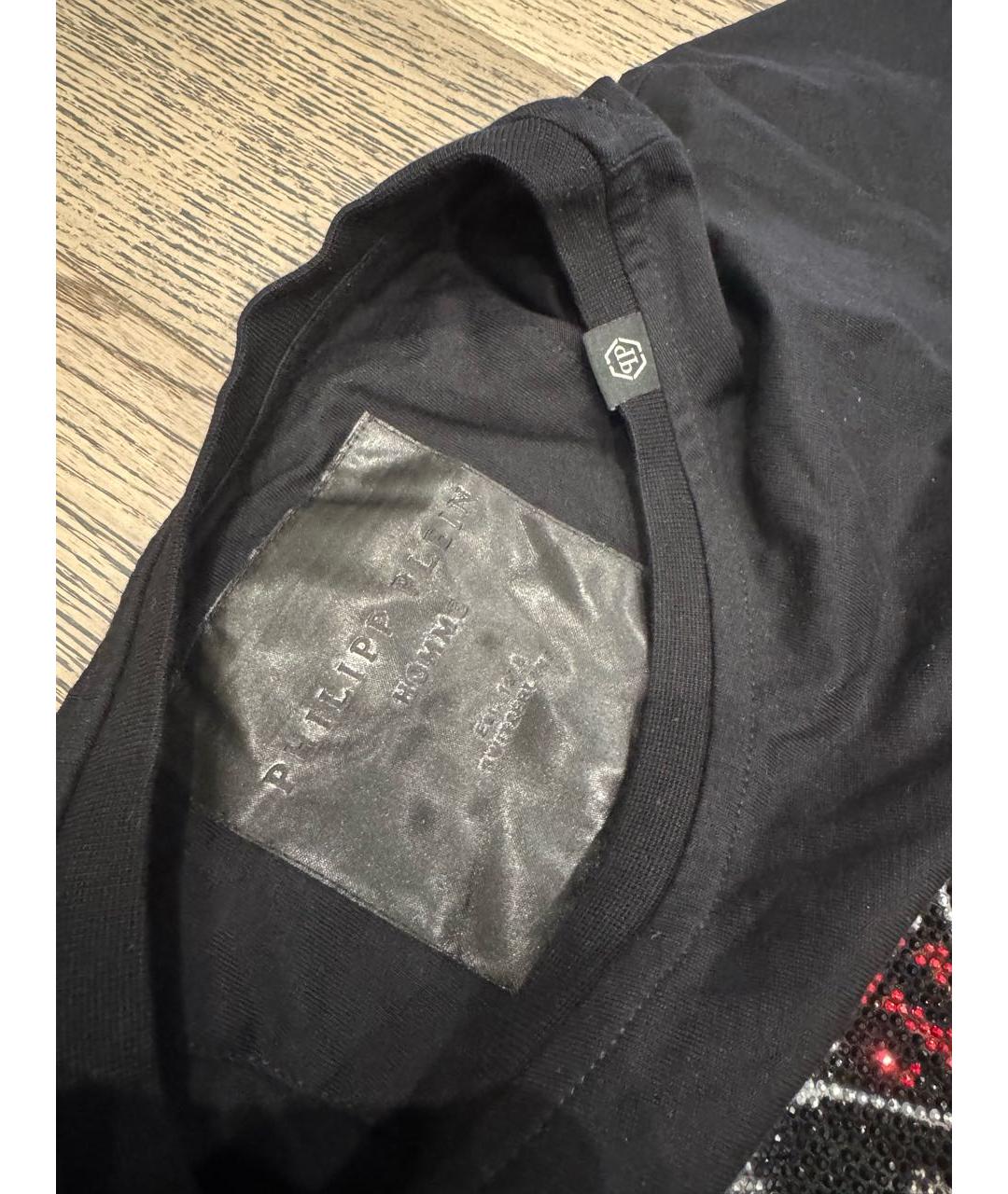 PHILIPP PLEIN Черная хлопковая футболка, фото 3