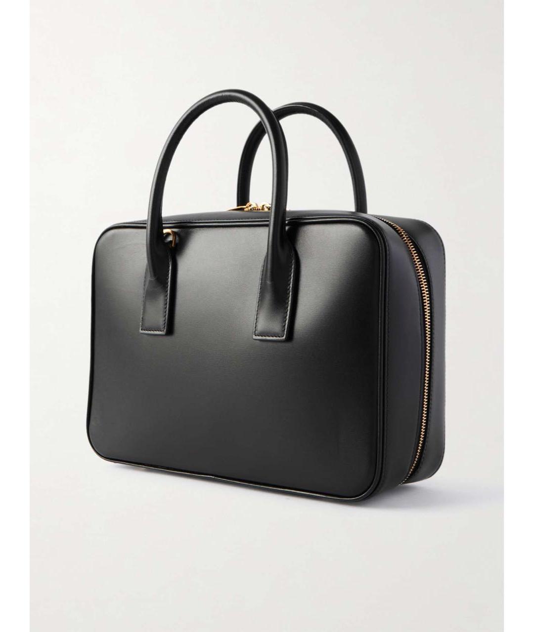 SAINT LAURENT Черная кожаная сумка с короткими ручками, фото 4