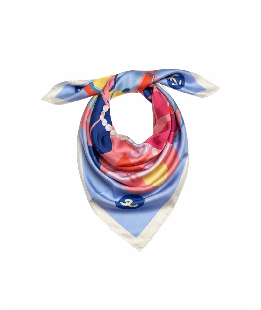CHANEL Мульти шелковый платок, фото 1