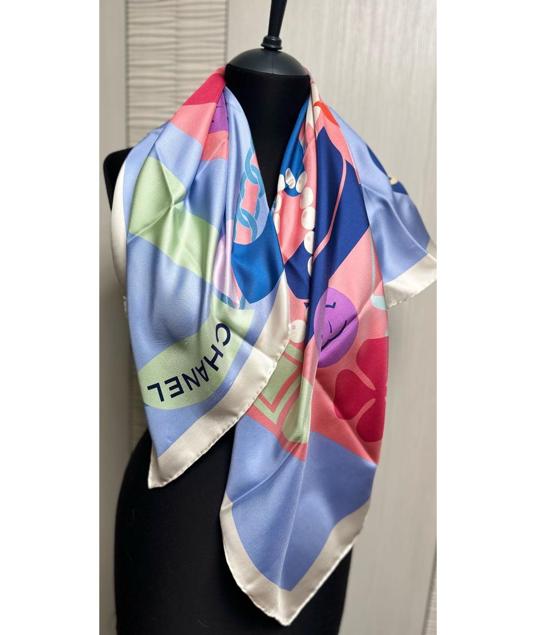 CHANEL Мульти шелковый платок, фото 3