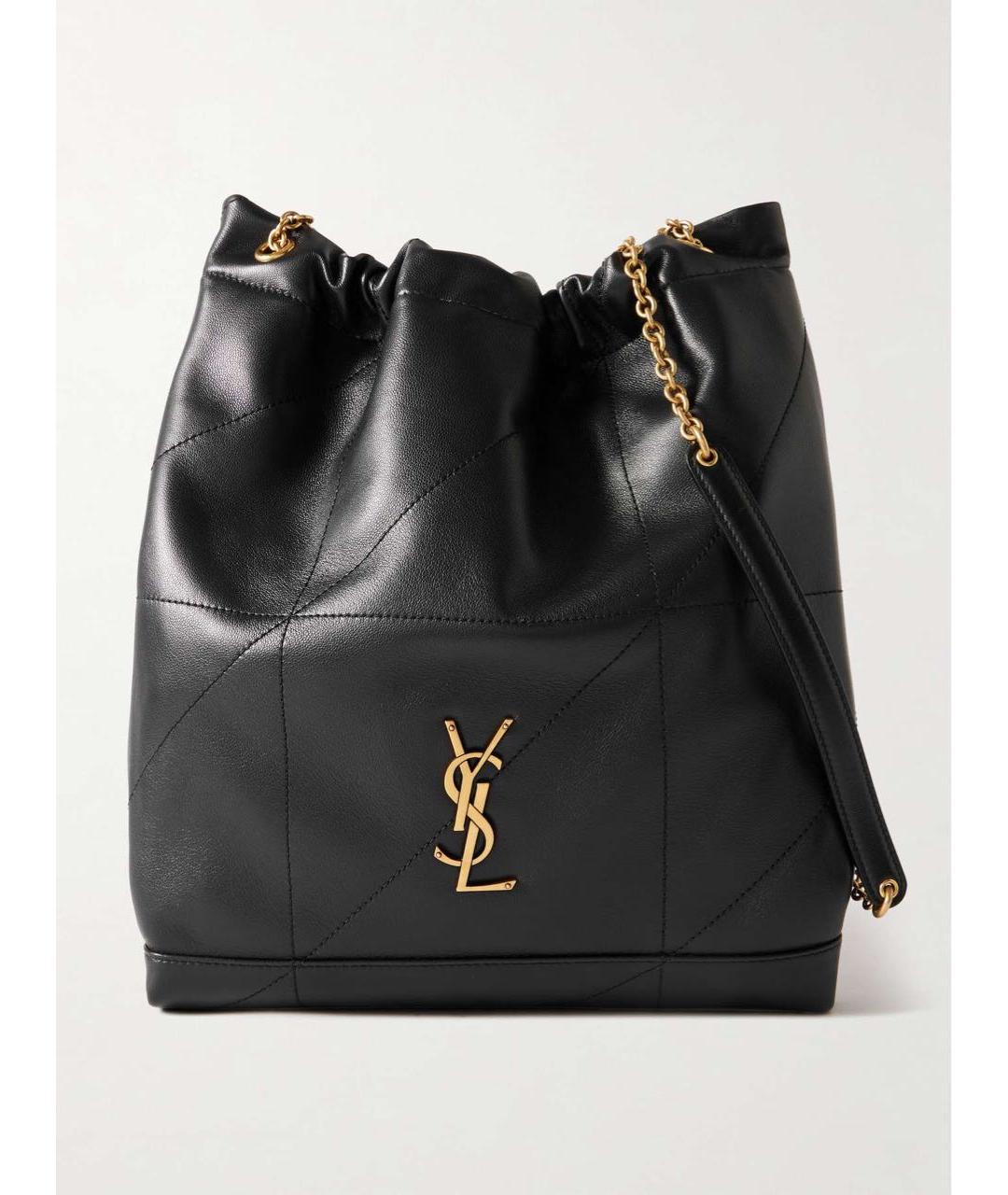 SAINT LAURENT Черная кожаная сумка тоут, фото 7