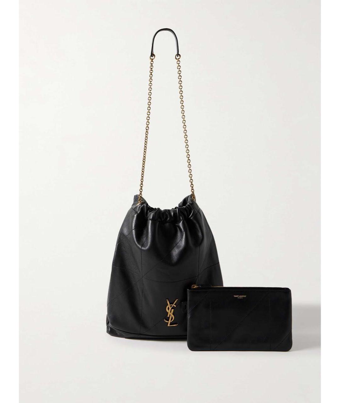 SAINT LAURENT Черная кожаная сумка тоут, фото 6