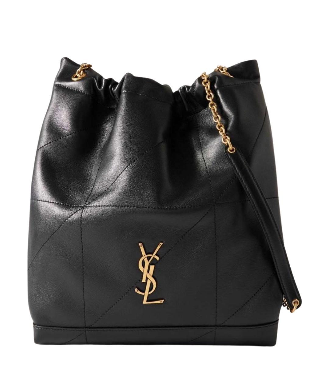 SAINT LAURENT Черная кожаная сумка тоут, фото 1