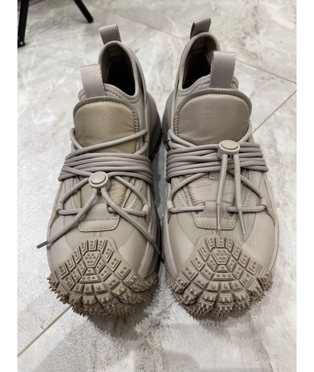 EMPORIO ARMANI Серые текстильные низкие кроссовки / кеды, фото 2