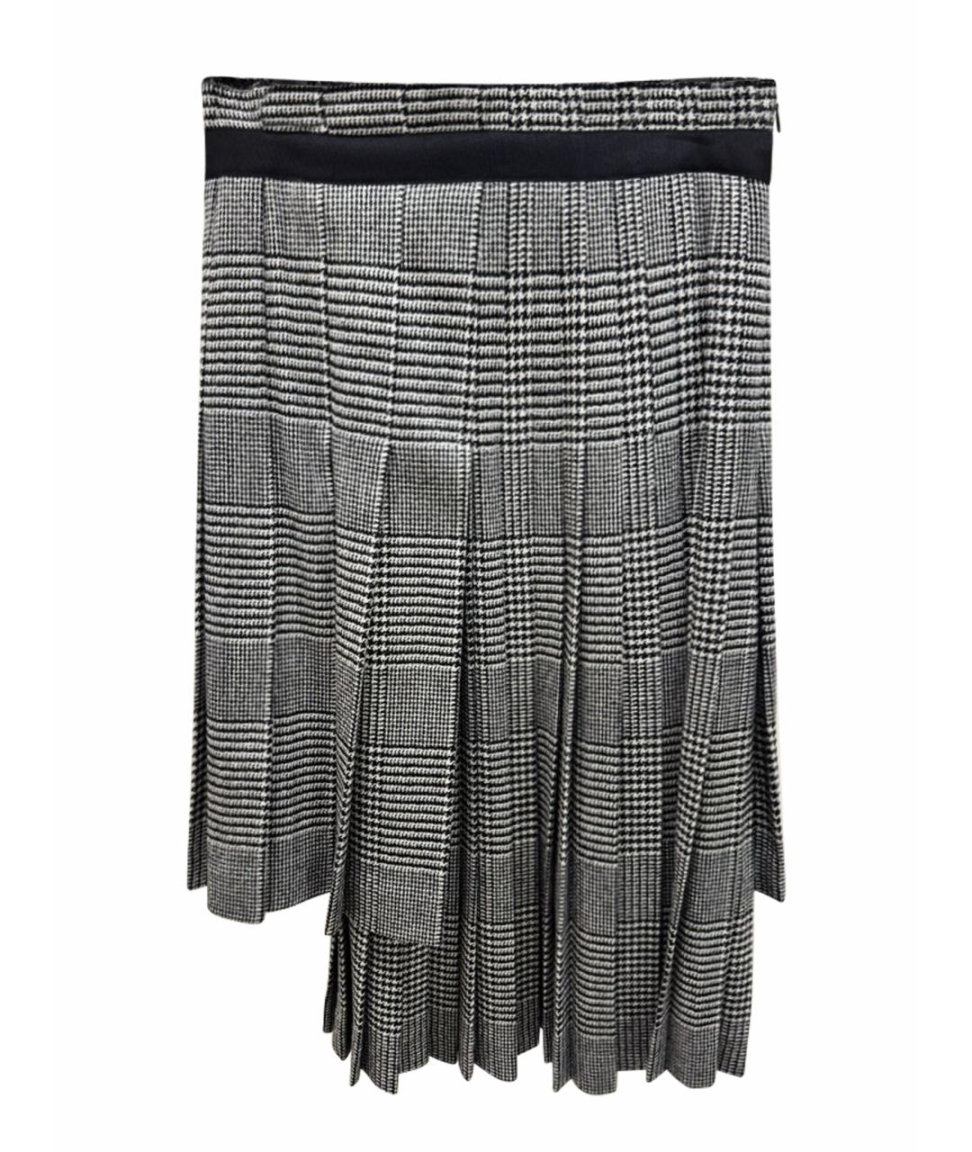 ERMANNO SCERVINO Серая шерстяная юбка миди, фото 1