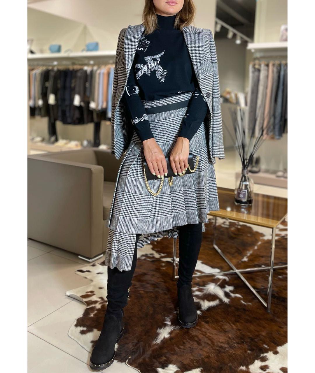 ERMANNO SCERVINO Серая шерстяная юбка миди, фото 6