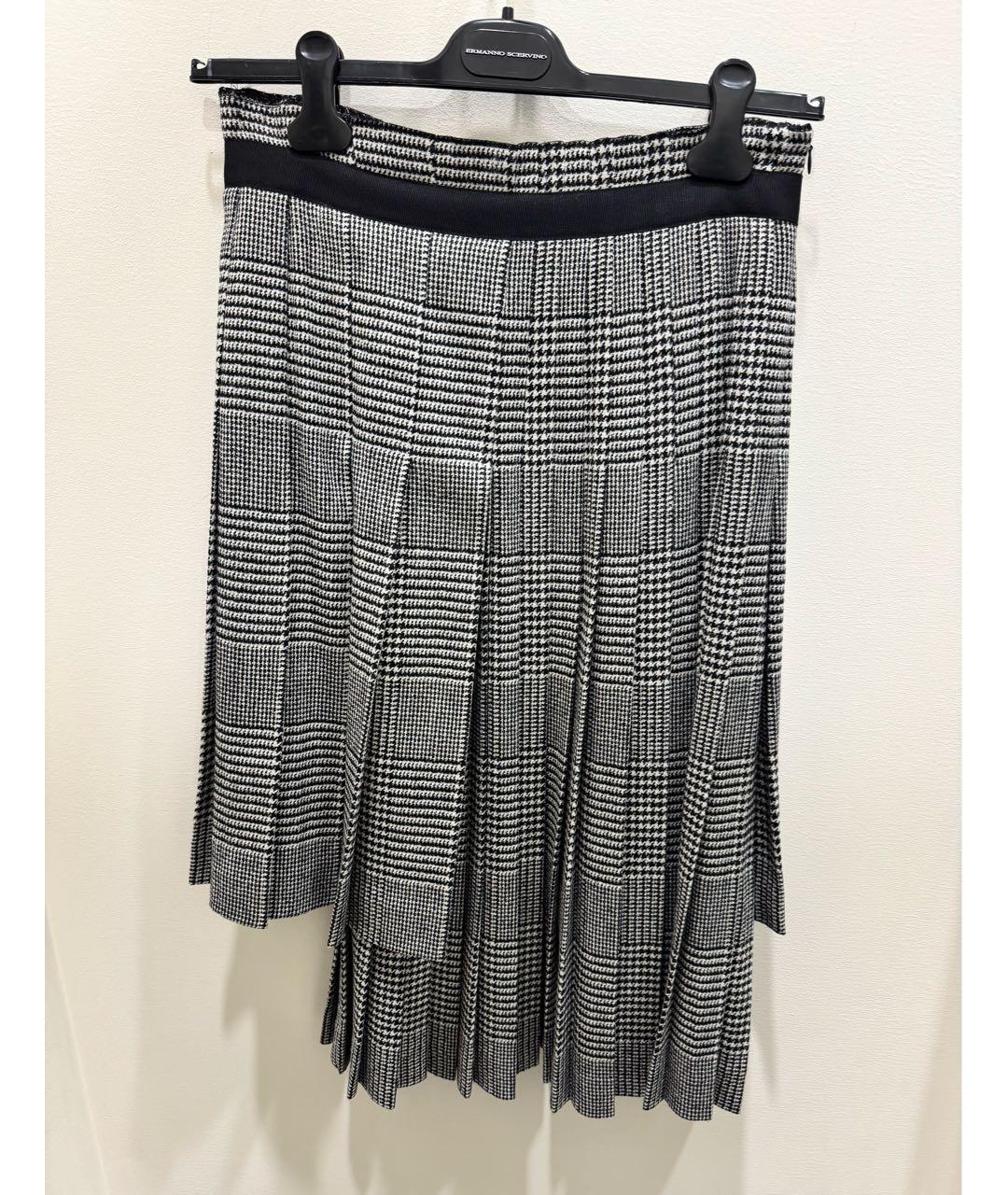 ERMANNO SCERVINO Серая шерстяная юбка миди, фото 7