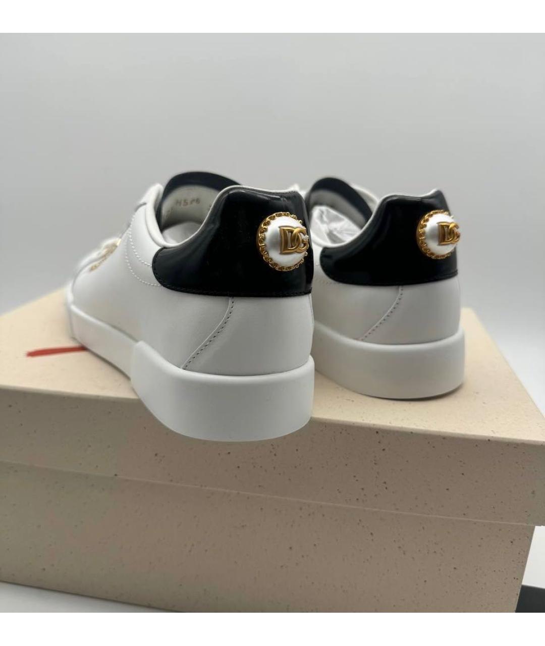 DOLCE&GABBANA Белые кожаные кеды, фото 6