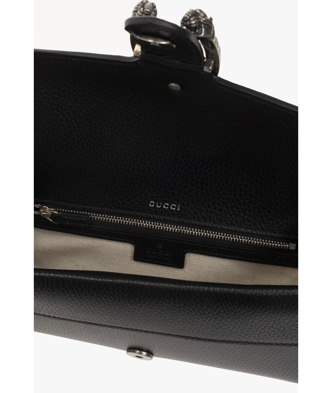 GUCCI Черная кожаная сумка с короткими ручками, фото 7