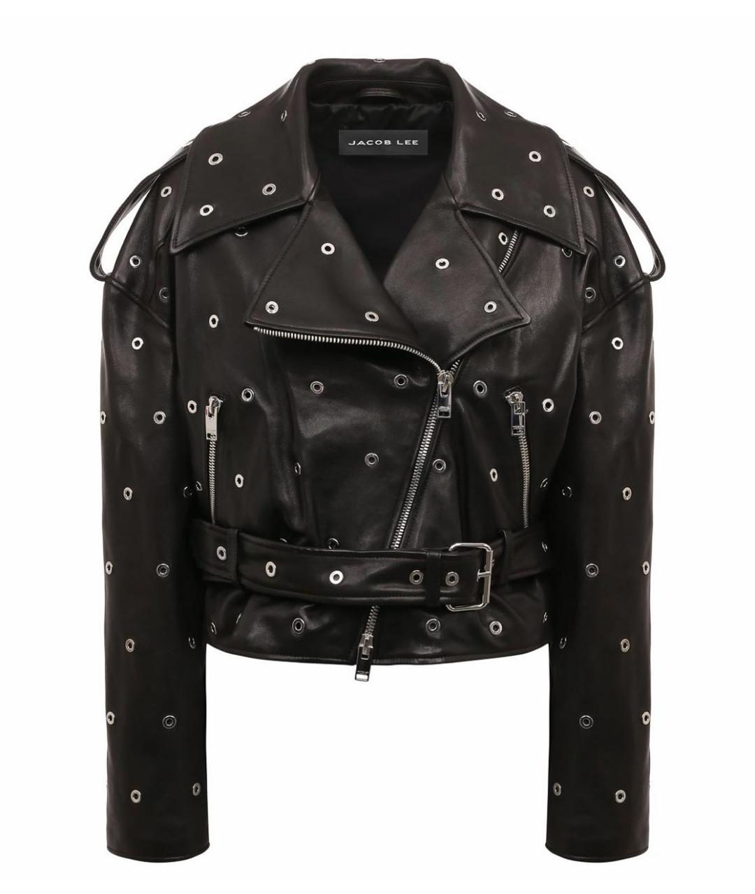 Jacob Lee Черная кожаная куртка, фото 4