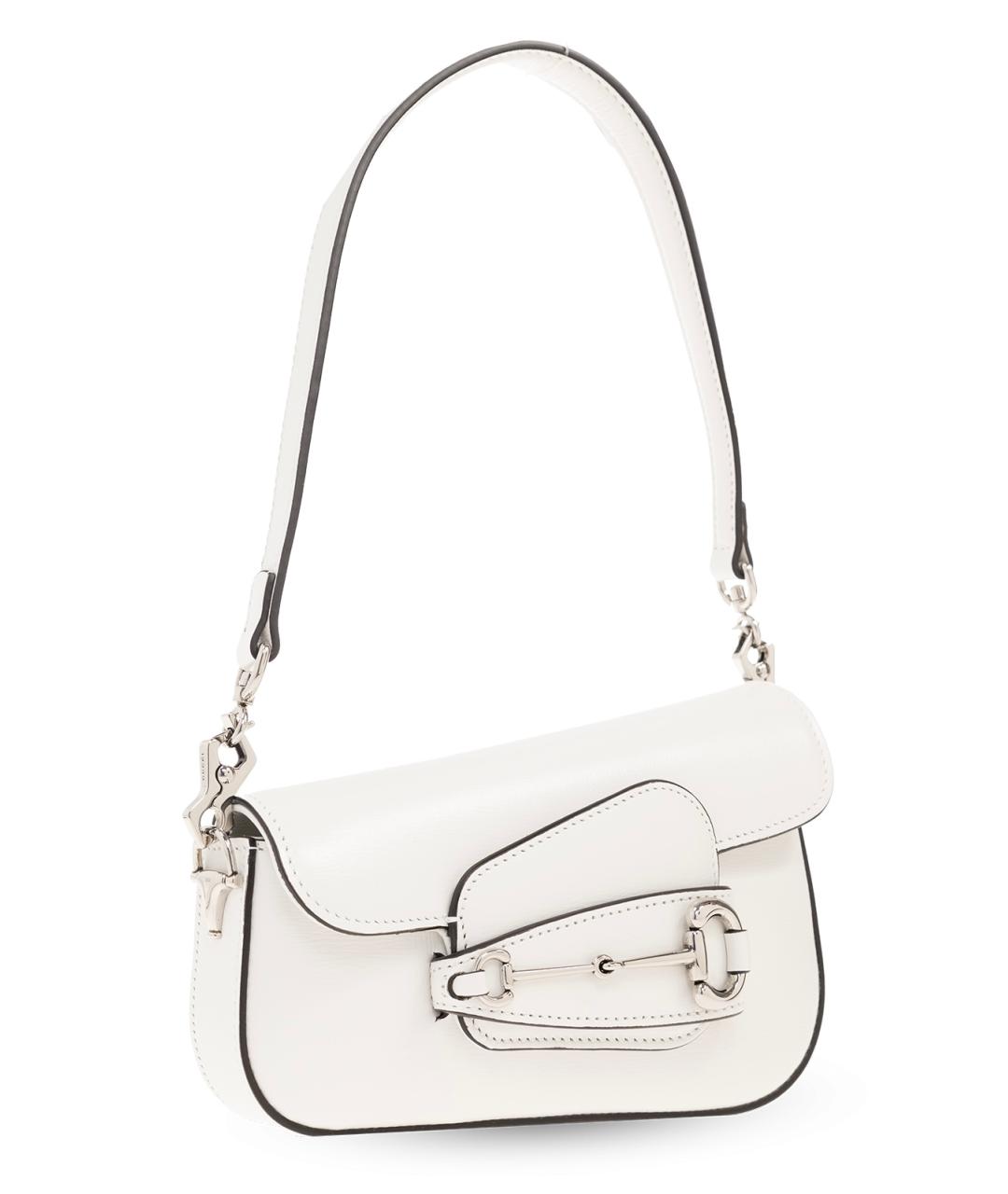 GUCCI Белая кожаная сумка с короткими ручками, фото 2