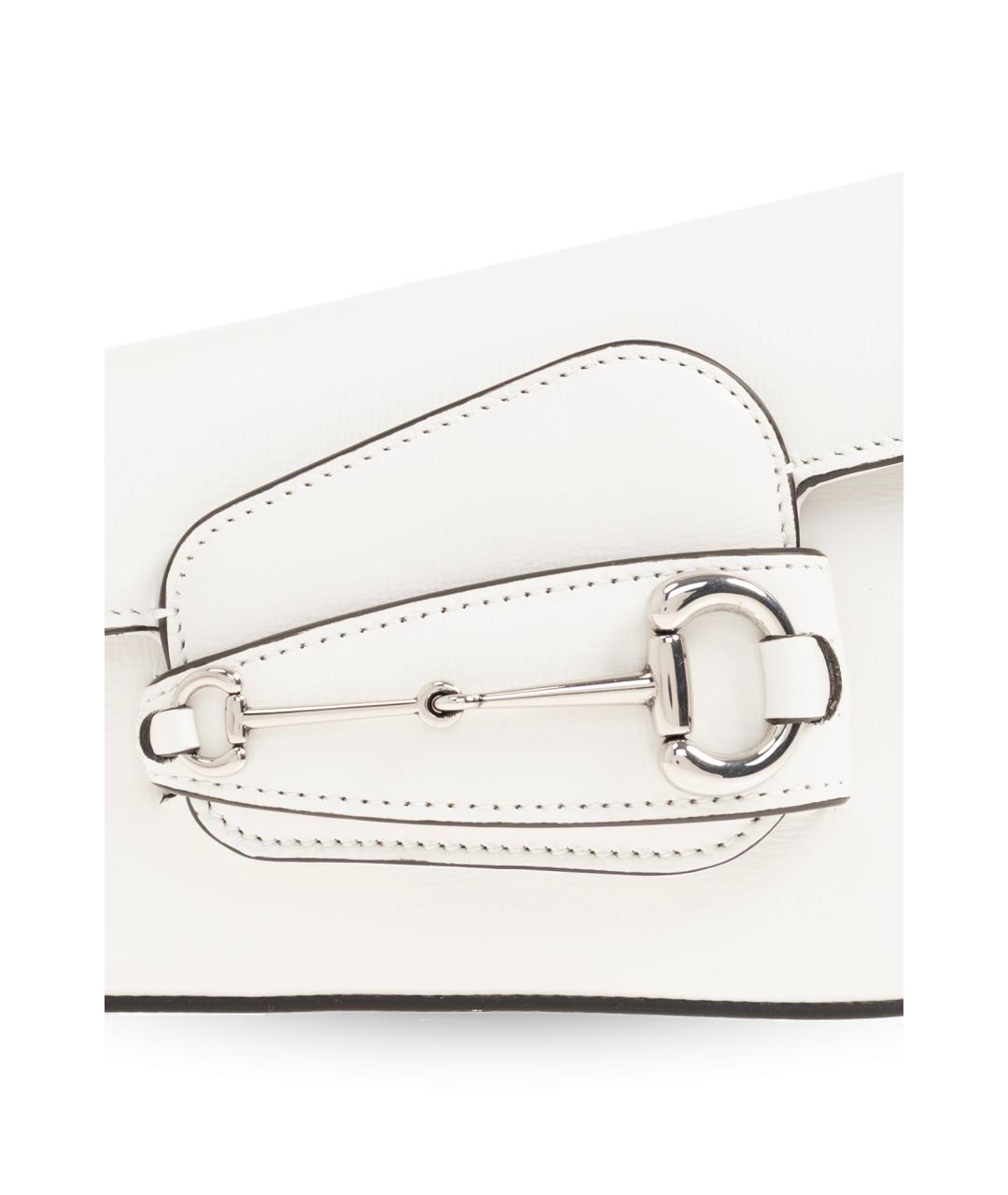GUCCI Белая кожаная сумка с короткими ручками, фото 5