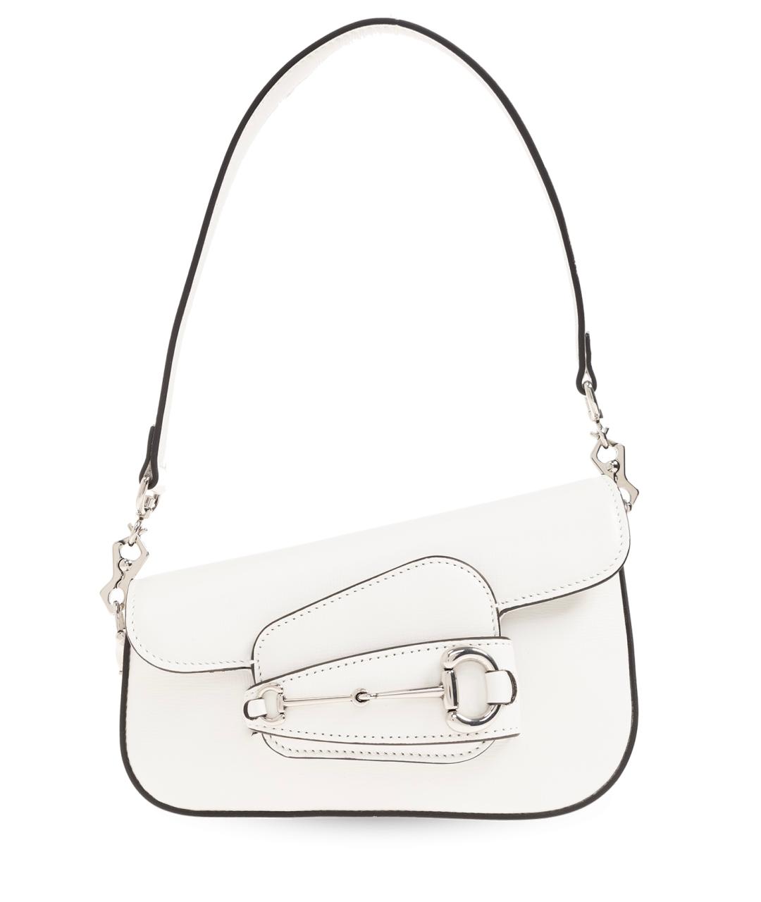 GUCCI Белая кожаная сумка с короткими ручками, фото 6